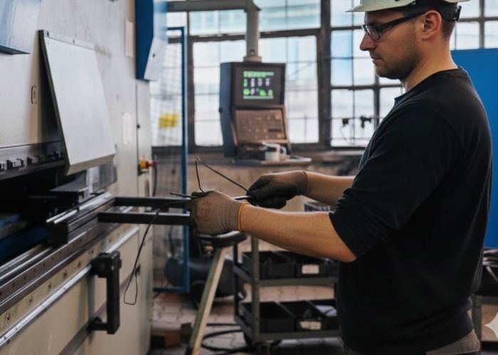 Złomowanie maszyn przemysłowych na hali produkcyjnej w Sosnowcu