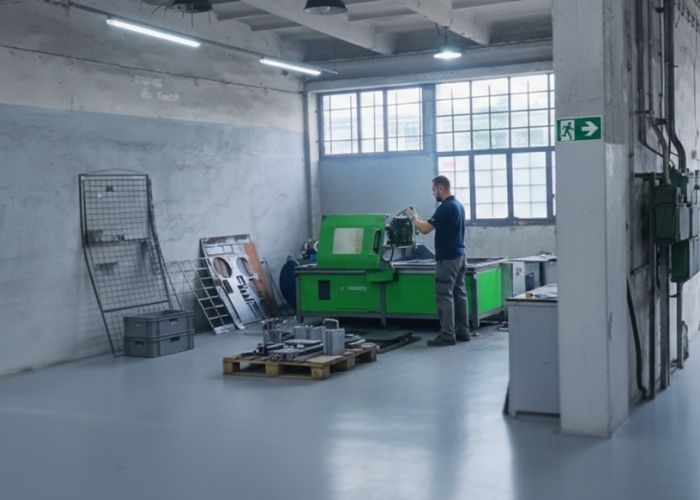 Złomowanie maszyn przemysłowych na hali produkcyjnej w Rudzie-Śląskiej